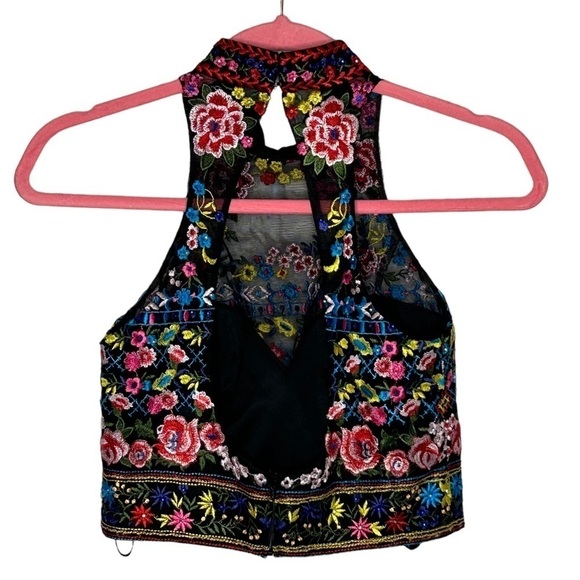 Dave & Johnny Top And Skirt Set. Floral Embroidered Top and Maxi Length Skirt - Picture 3 of 16